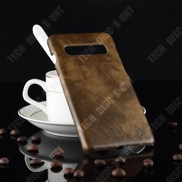 TD® Samsung Galaxy S10 telefoncovers med retro litchi-mønster, beskyttende lædertelefoncover