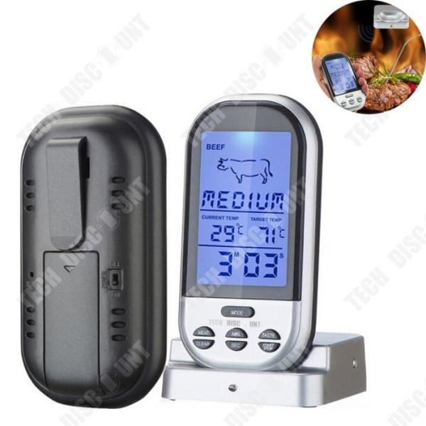 TD® Trådløs grilltermometer Elektronisk madtermometer Barbikue Kødtermometer Vandtæt køkkentermometer