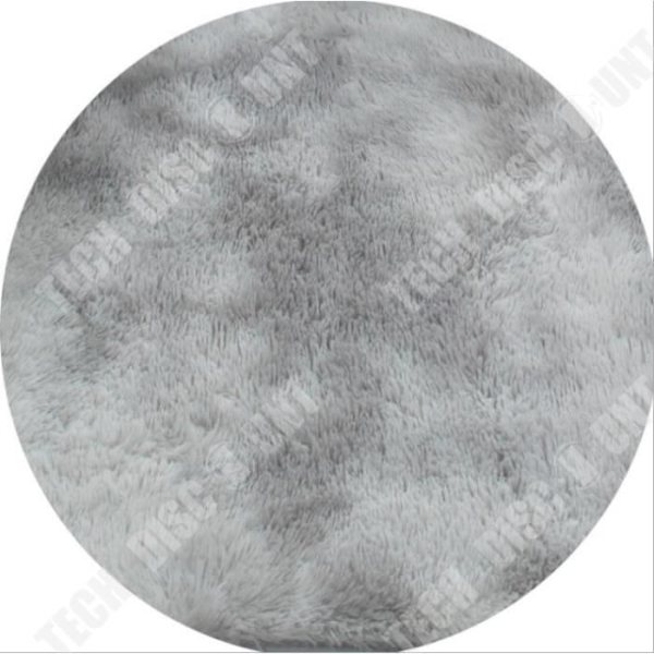 TD® GOGOLOVING Shaggy rund matta 120 x 120 cm ljusgrå
