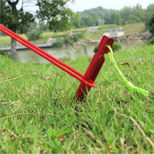 TD® Sæt af 4 stykker 18 cm teltpæle - Tykke teltstænger camping tilbehør af justeret legering Rød