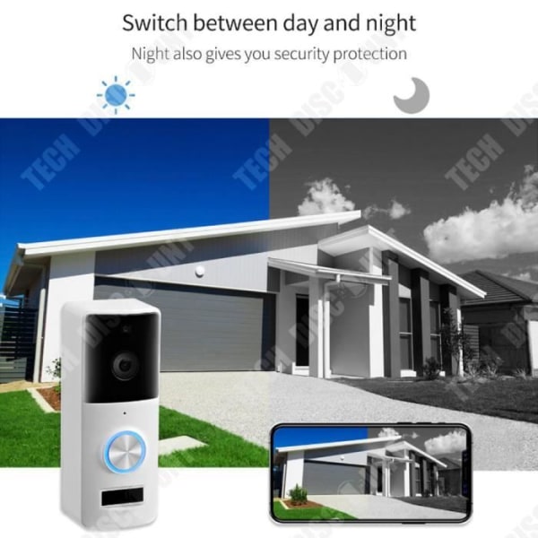 TD® WiFi Video Dörrtelefon Visual Intercom HD Night Vision PIR Rörelsedetektering WiFi Fjärrdörr Dörrklocka Vidvinkel