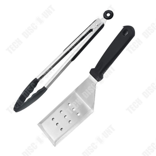 TD® Ulkoilma-grillitarvikekit, ammattilaiskeittiö, ruostumattomasta teräksestä valmistettu lasta, elintarvikekäyttöön tarkoitettu silikonipihdit
