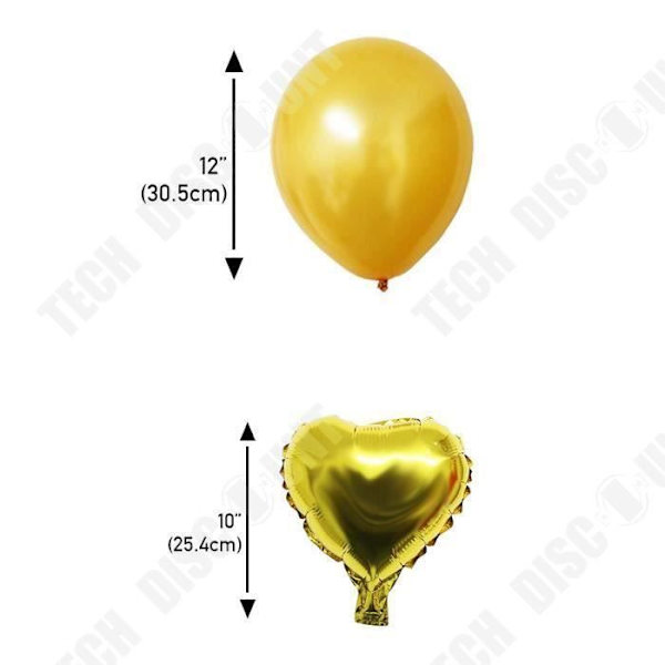 TD® Sæt med 105 Multifarvede Latex Aluminium Balloner Guld Hvid & Sort - Til Fødselsdage, Fester - Dekoration