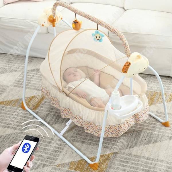 TD® Bærebassin elektrisk sammenfoldelig vugge intelligent vugge til mor og baby forsyning med myggenet