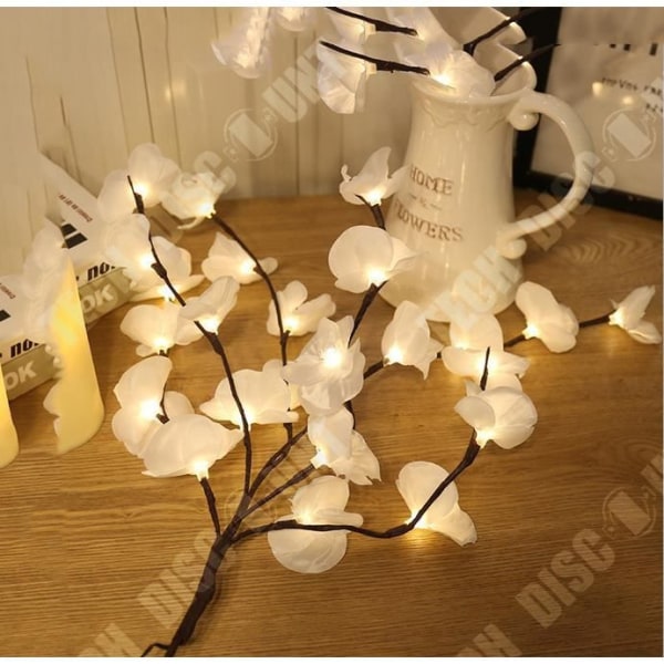 TD® Lyskæde Led Simulation sommerfugl orkidé gren lampe hjem værelse dekoration ferie - Model: WHITE - MILEDCB0