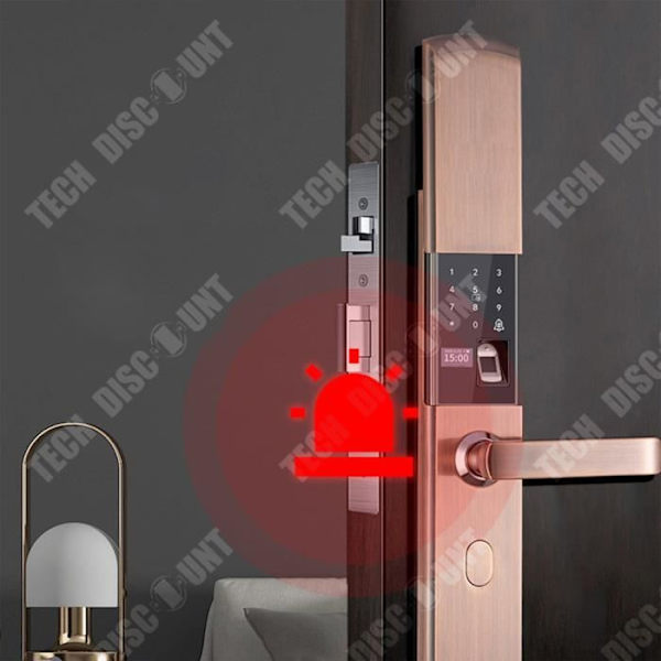 TD® Smart Lock Home Stöldskydd elektroniskt dörrlås Lösenordslås Skjutreglage Fingeravtryckslås gammal koppar
