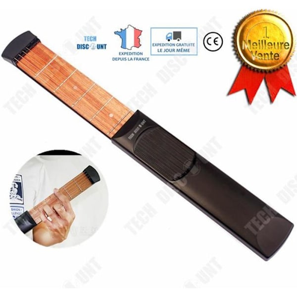 TD® Bärbar Gitarr Bas Mini Musikinstrument Ficksträngar Nybörjare Akustisk Övning Svart Reshals Billigt