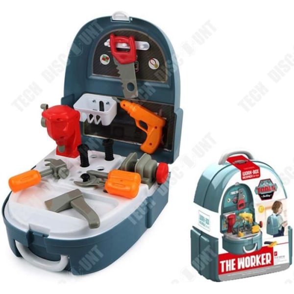 TD® 1 stycke spelverktyg DIY 2 i 1 ryggsäck för barn - verktygssats rollspel för barn - simuleringsreparationssats