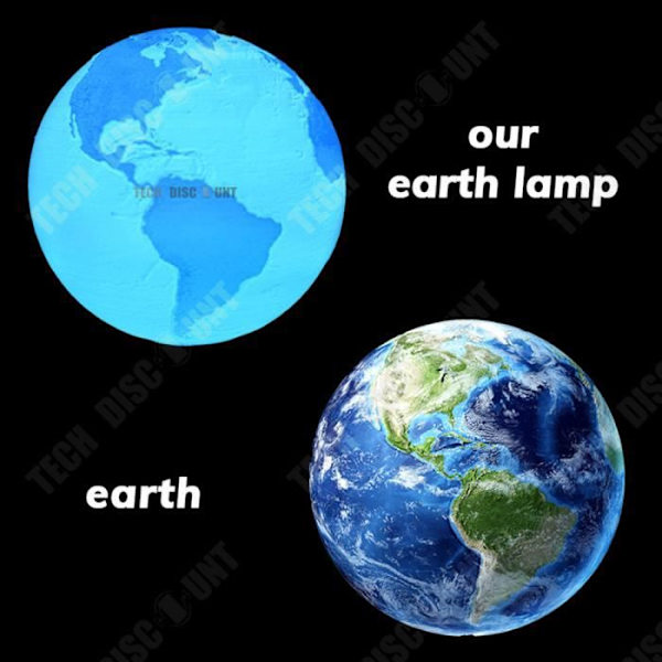 TD® globus med LED lys geografi indretning jord gave lys gul belysning kugle
