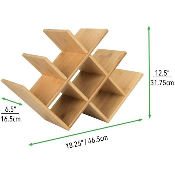Flaskställ - Trä - Vinställ - 8 flaskor - 100 % bambu - Modern design natur