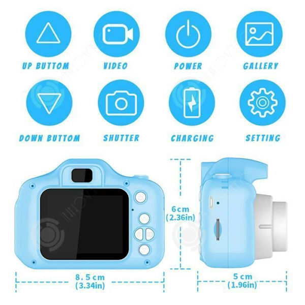 INN Leksaker 3-6 år gammal flicka Barnkamera Digitalkamera Barnpresenter Födelsedagsjulklappar (blå) Blå