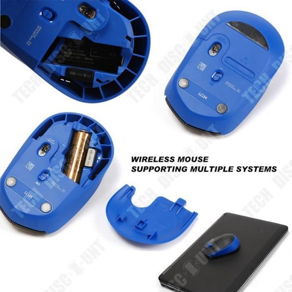 TD® Trådløs Bluetooth Mus Retractable USB Ergonomisk Støjsvag Fotoelektrisk til Computer PC Windows Mac Bærbar Blå