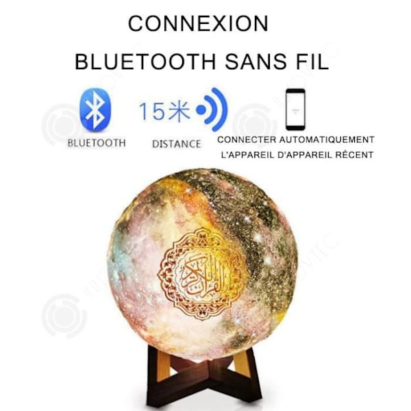 INN Korona bluetooth-kaiutin, kosketusohjattava, värikäs kuun LED-lataus yövalo, langaton bluetooth-kaiutin