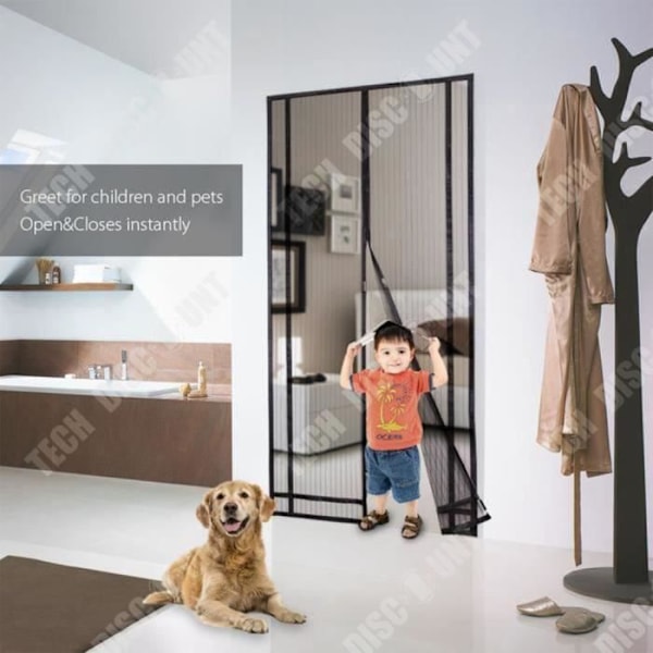 TD® Magnetisk Myggebeskyttelsesgardin til Insekter Flue Myg Gardin til Indgangsdør/Patio/Skydedør L130 x H220c