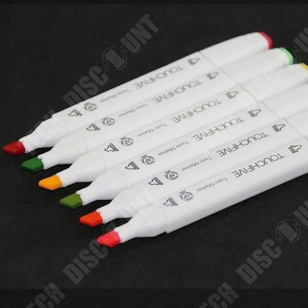 TD®-set med 80 alkoholmarkörer med dubbla spetsar/animationskonstskiss TH 230/5 Generation Oily Double Head Set-Vit