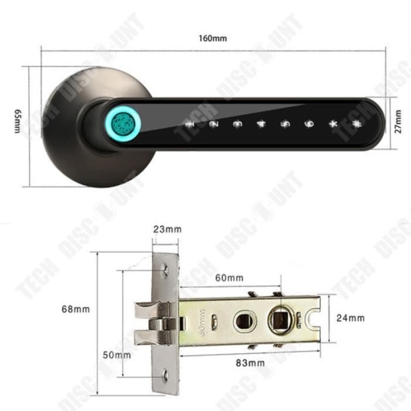 TD® Smart Dörrlås Innerdörr Fingerprint Password Lock är enkelt och bekvämt att installera