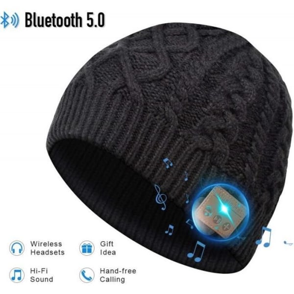 Julklapp Bluetooth Hat - Unisex Music Beanie Svart