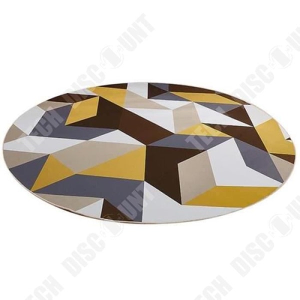 TD® Magnifique Rundtæppe stue soveværelse stort tæppe enkel dekoration soveværelse stue rum skridsikker geometrisk motiv polyester