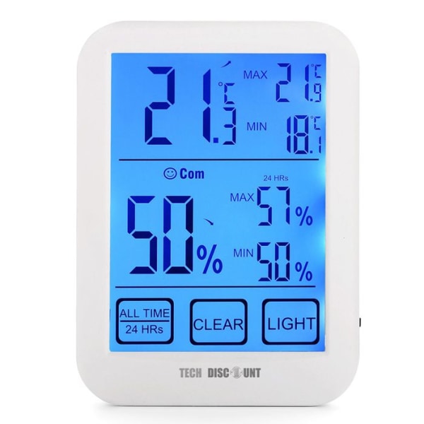 vejrmonitor TD® 122*91*28mm - Digitalt LCD-display - Temperatur- og fugtighedskontrol