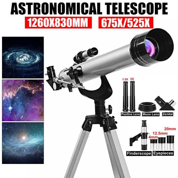 PROMORE 525X Astronomisk Teleskop F60700 - 700mm /60mm Refleksionslinse - Søgelys