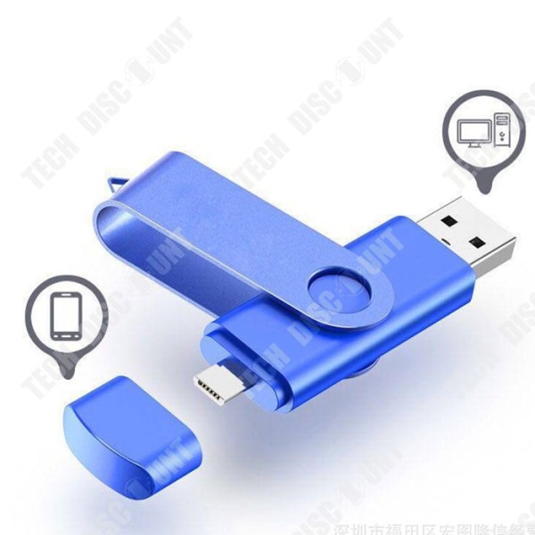 TD® High Capacity 64GB Hi-Speed 3.0 USB-minne Snygg och tålig blå metallkropp Lämplig för surfplattor, PC, etc.