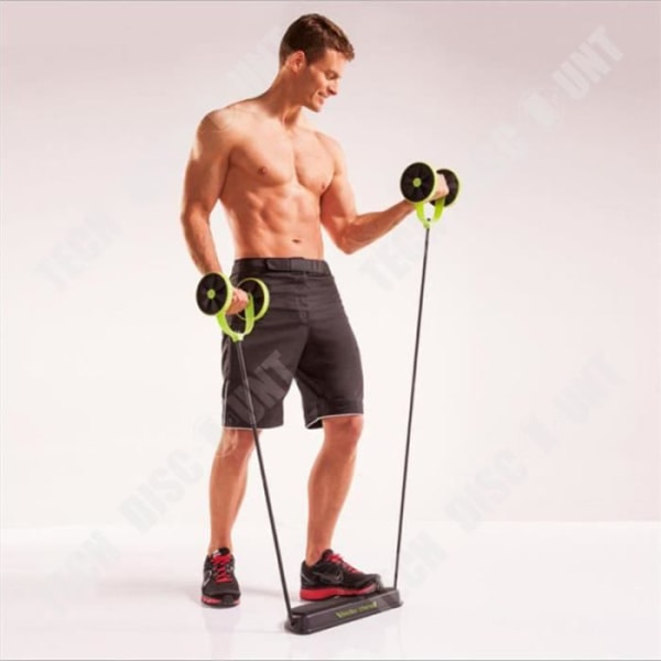 TD® Multifunktionel abdominal hjul Dobbelt hjuls rally enhed Abdominal muskel rulle træk snor