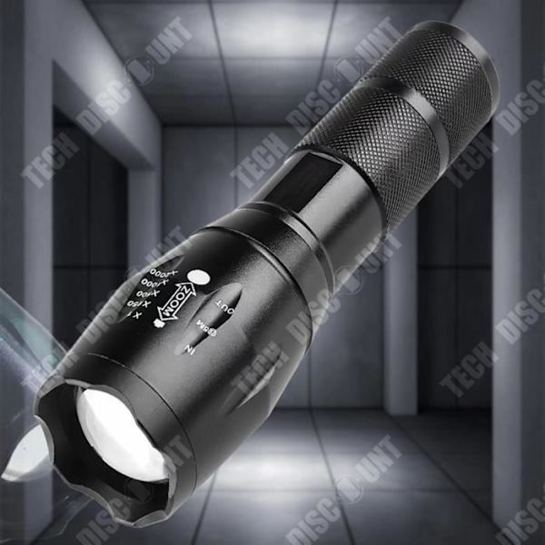 TD® Stærk lysbærbar udendørs genopladelig LED lommelygte i aluminium legering med teleskopzoom