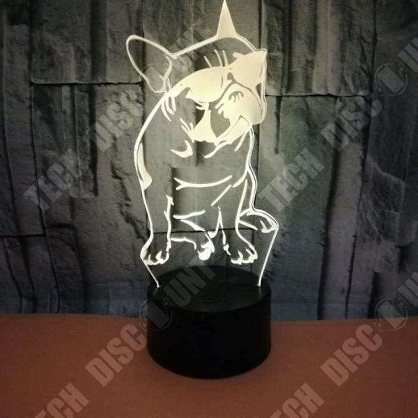 TD® 3D natlys lampe i farverig hundeform med fjernbetjening - Dekorativ hologram natlampe til værelset