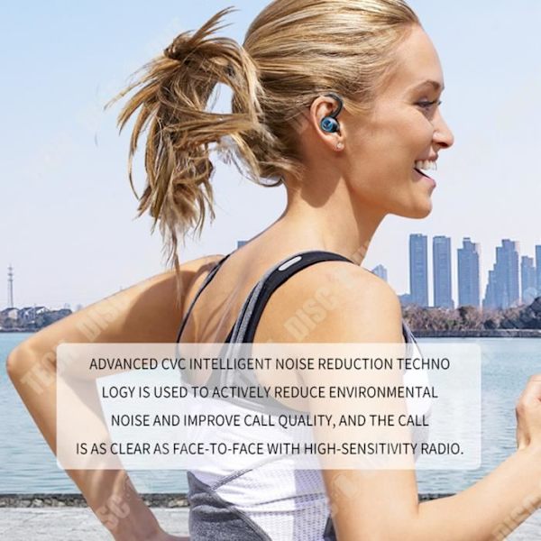 TD® Langattomat TWS-stereosporttason ylle asennettavat Bluetooth-meluvaihtoehdot, pelitehon näyttö, vedenpitävä, voimakas ääni.