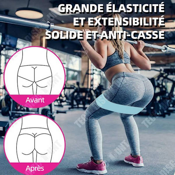 TD Elastique Musculation Sæt af 3 elastiske bånd muskeltræning elastisk sport modstandsbånd muskeltræning elastisk muskeltræning