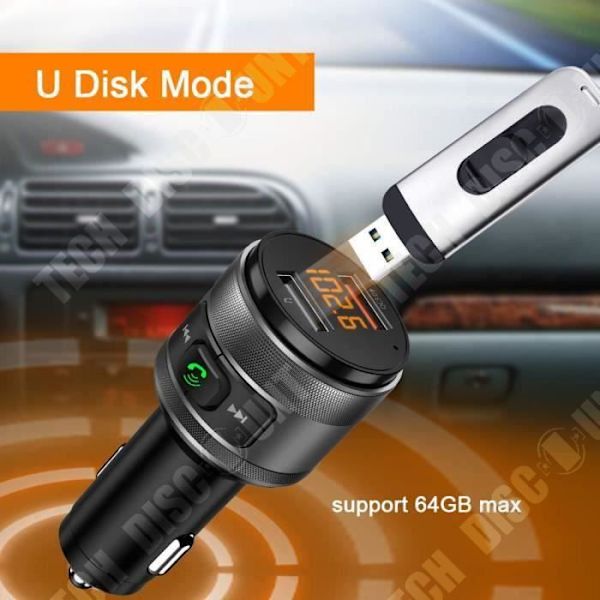 Huippuluokan FM Bluetooth-lähetin Langaton Radioadapteri Auto Hands-Free/QC3.0 Nopeasti Lataava Auton Laturi 2 Porttia