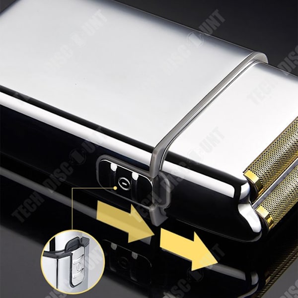 TD® Vedenpitävä sähköpartakone, vaihtovirtakone, metallinen partakone miehille, parturi, USB-ladattava