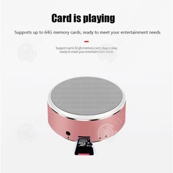 I® Ultra-portabel Bärbar Bluetooth-högtalare för bil - Bärbar högtalare - Mobilhögtalare - Silver Bluetooth-högtalare