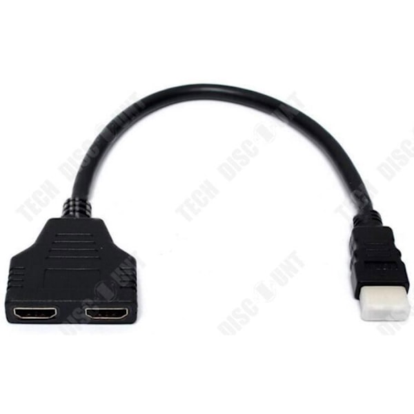 HDMI jakaja - TD® - 1 uros 2 naaras - 2 porttia - Musta - Kaapeliadapteri