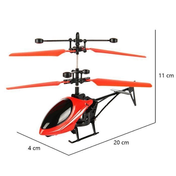 Mini drone - Zentavo - Fjärrstyrd flygplan - Stötresistent - Färgade lampor - För barn 4-6 år Röd