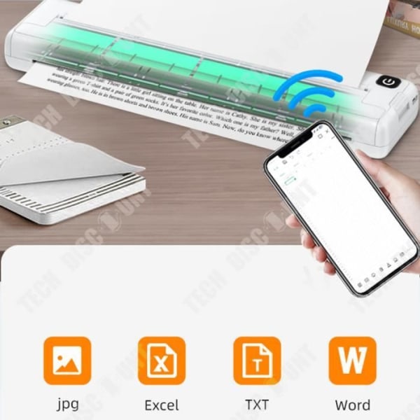 TD® Pieni lämpöpainin 800 mA Langaton tulostus Nopean paperin ulostulo Lämpötilausta ilman mustetta Sopii paperille