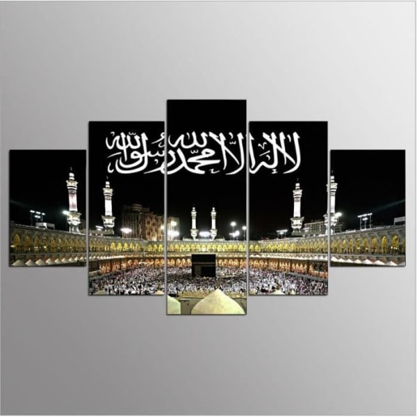 TD® lot 5 målning islamisk moské shahada fem oljemålningar bläckstråle modern interiör gobeläng inramad målning