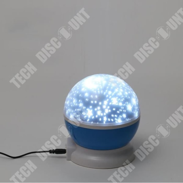 TD® LAVENT Roterande stjärnklar nattprojektionslampa 4 LED Ball Sky Nightlight Barnsovrum Blå