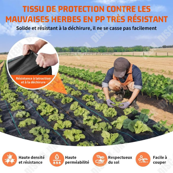 TD Mulchduk 4x15m geotextil anti-ogräs presenning anti-återväxt geotextil Gräsbeständig polypropen presenning
