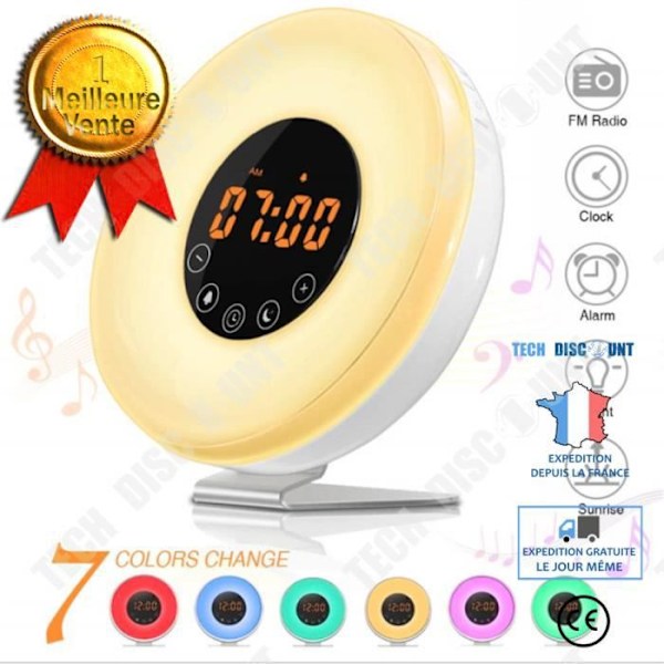 TD® Wake Up Light, FM Radio Wake Up Lamp Nattljus Wake Up Light Sänglampa Soluppgång Solnedgång Simulering Snooze RGB White Ch