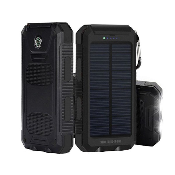 TD® 20000mAh Solar Power Bank-laddare 2-ports USB med dubbla LED-ljus Laddar bärbara batterienheter