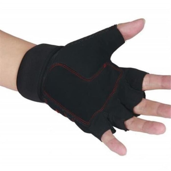 Gym Handskar Fitness Armband Grepp Träning Styrketräning Bodybuilding Sport röd och svart