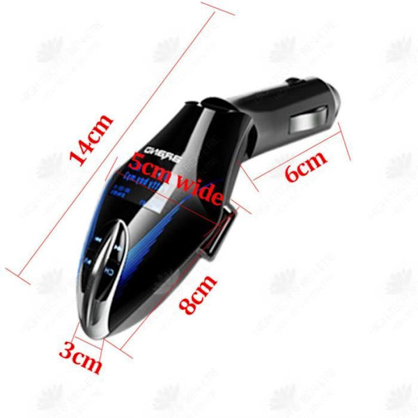 HTBE® Bluetooth FM-lähetin auto, tupakansytytin, etäohjain, MP3-soitin, USB-liitin, näyttö, musiikki, radio, musta