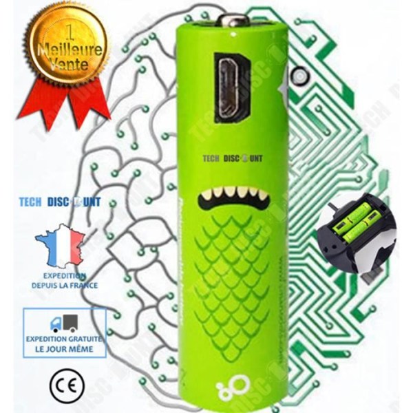 TD® genopladelige AA USB-batterier NiMH 1000 mAh hurtigoplader lang levetid miljøvenlige enheder 1.2V til digitalkamera.