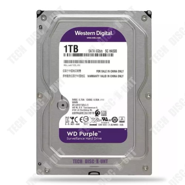TD® 1TB 3,5 tum Purple Disk Security Surveillance Hard Drive Disk Surveillance Desktop Mekanisk hårddisk
