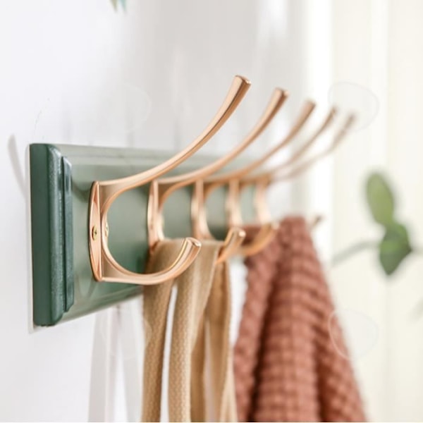 CONFO® Cintre bagvæg kroge uden stans uden vægmontering frakkestativ soveværelse mørkegrøn retro dobbeltkrog bøjle-