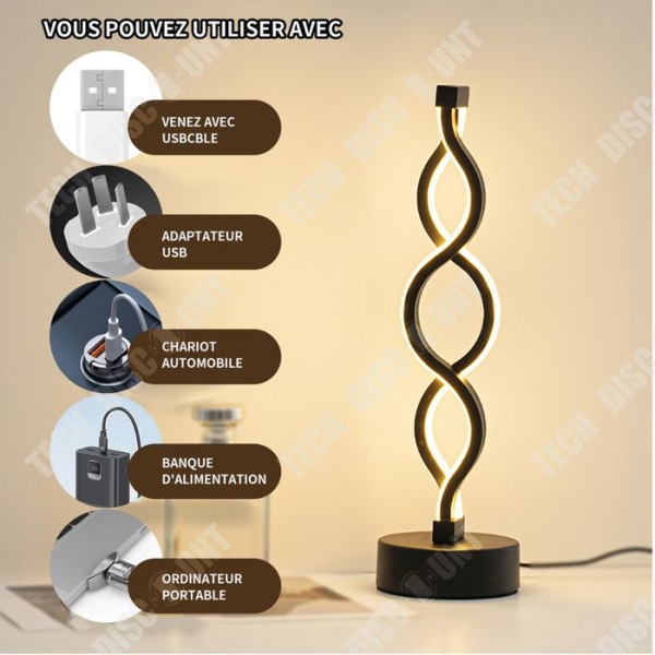 TD Sort LED Tabellampe USB Genopladelig Trådløs Nattlampe Touch Control Tabellampe til Ambiance