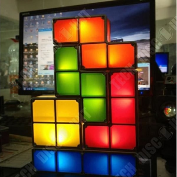 TD® Tetris lampdesign, designgåva Dekorativ lampa för sovrum, kontor, vardagsrum dekoration ljusstyrka flerfärgad design