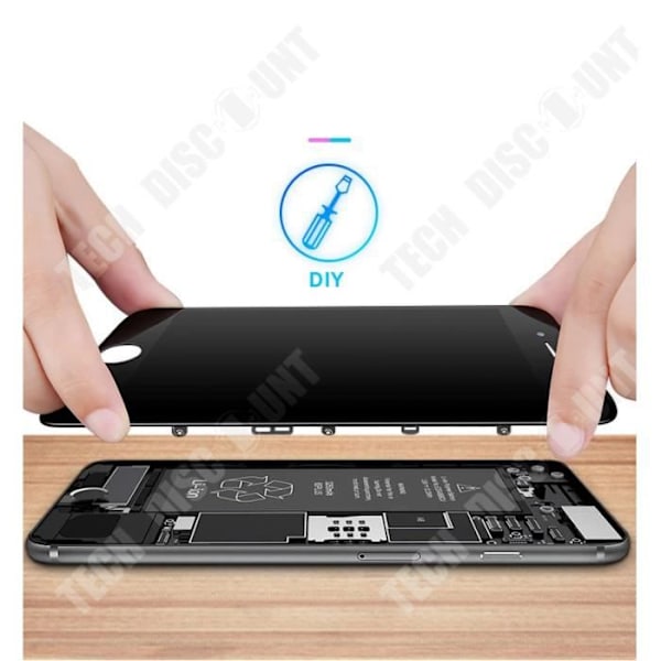 TD® WEIRAY iPhone-skärm för iPhone 6s Svart glas LCD-skärm monterad med hemknapp, närhetssensor, hörsnäcka, kamera