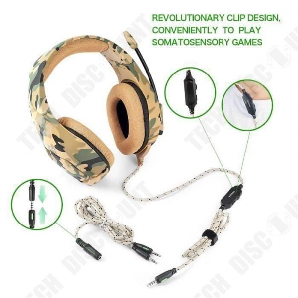 Spelheadset - TD® - On-Ear - Brusreducerande - Kabelanslutet - Justerbar mikrofon Gul